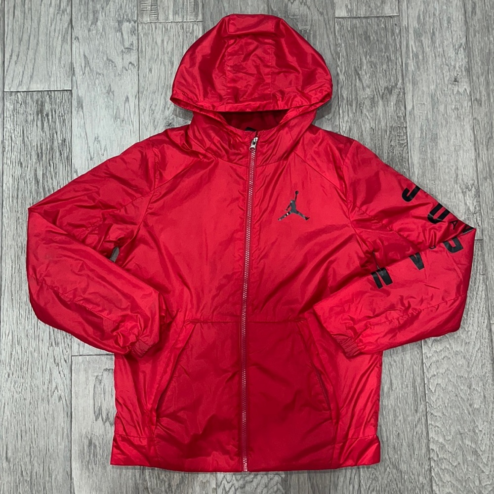 Jordan Kids Red Jacket with Black Logo